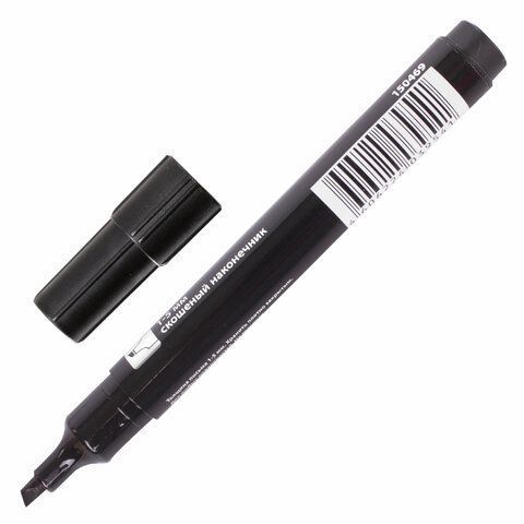 Маркер перманентный черный 1-5мм скошенный наконечник Contract BRAUBERG 1/12/1152