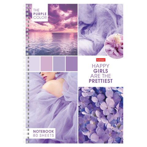 Тетрадь 80л А4 клетка гребень картон HATBER 1/4/28 Тетрадь 80л А4 клетка гребень картон HATBER 1/4/28