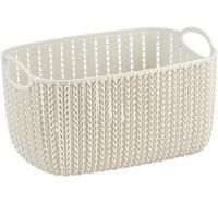 Корзина 4л Вязание белый ротанг 1/12 Корзина 4л Вязание белый ротанг 1/12