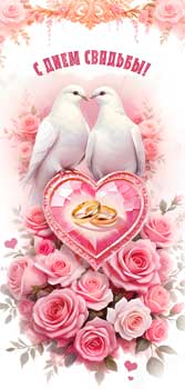 Конверт для денег 16,5х8см С Днем Свадьбы ! 90-1444 10/10 Конверт для денег 16,5х8см С Днем Свадьбы ! 90-1444 10/10