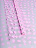 Ролик 70см х8м пленка полипропилен с рисунком Горошек розовый 1/10 Ролик 70см х8м пленка полипропилен с рисунком Горошек розовый 1/10