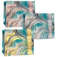 Пакет подарочный бумажный (27х11х23) ламинированный МРАМОР 1/12/120