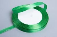 Лента атласная 10мм 25м зеленая 1/10 Лента атласная 10мм 25м зеленая 1/10