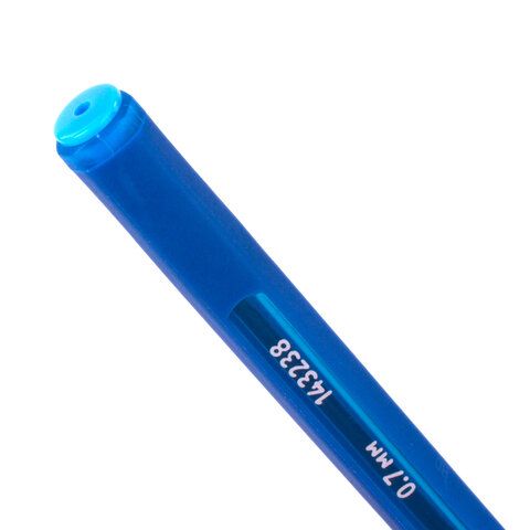 Ручка шариковая масляная синяя 0,7мм линия письма 0,35мм трехгранная ЮНЛАНДИЯ ассорти 1/12